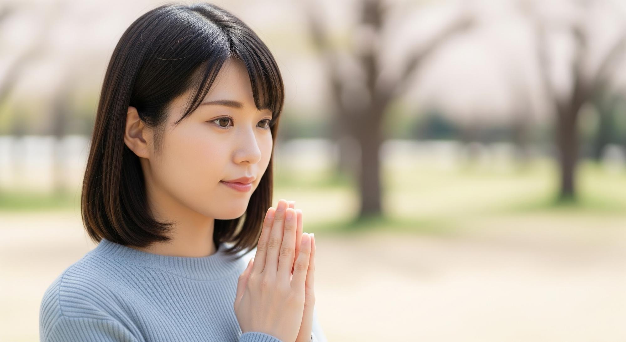 集中していながらも穏やかな表情の女性